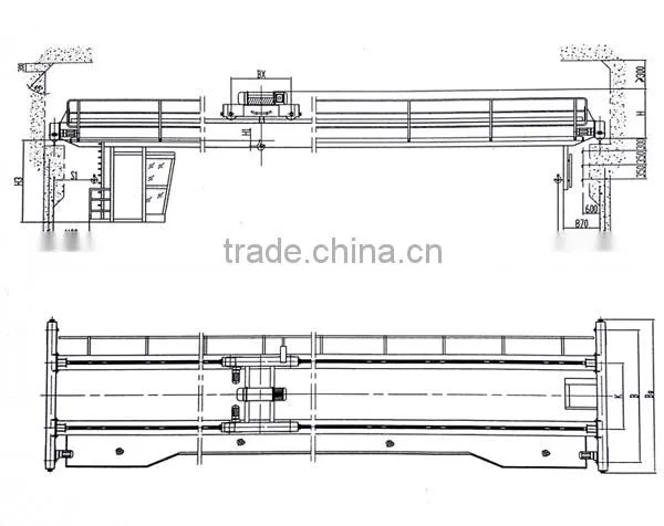 LH Model 3~20 Ton Lifting Machinery Electric Double Girder Overhead Crane