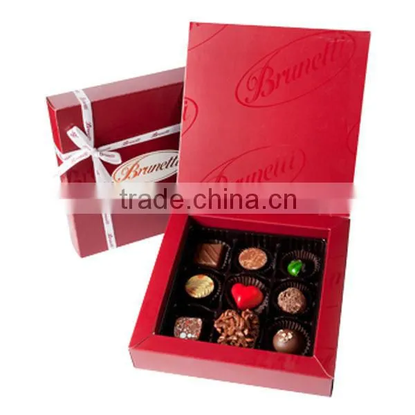 2015 Latest Design Top Quality Wedding Invitation Fancy Wooden Chocolate Box