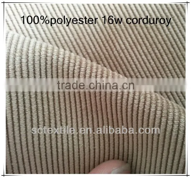 100%Polyester 16walls Corduroy for Garments