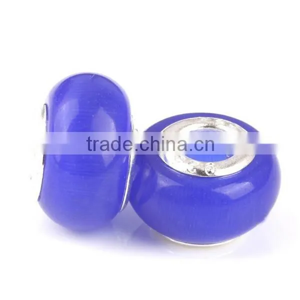 gemstone big hole cat eye bead for jewelry
