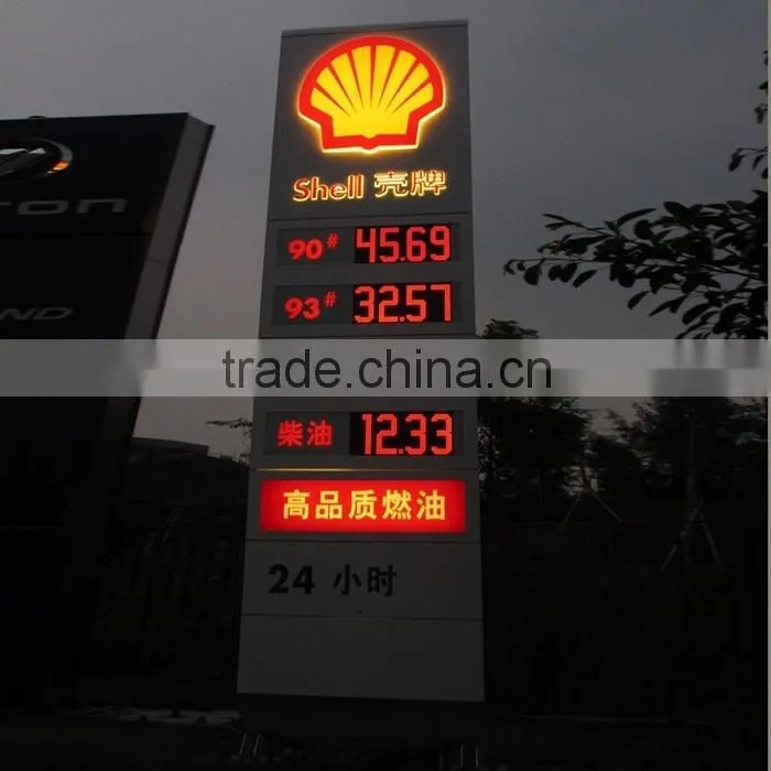 Led Advertising Pylon Sign Totem For Gas Station