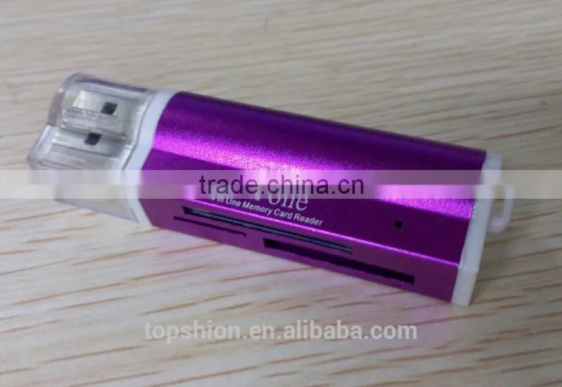 Promotional products metal aluminum card reader, smart card reader, all in one usb card reader