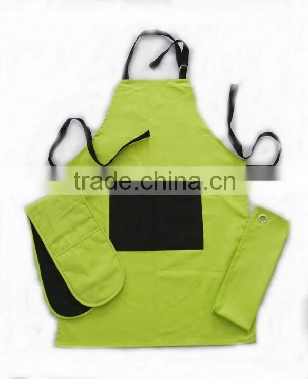 silk screen pigment printing cotton bib apron with letter design