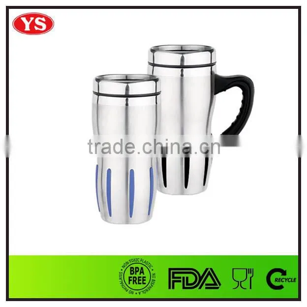 16 oz customized stainless steel vacuum mug with handle