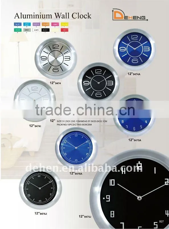 fashion design aluminium wall clock for office