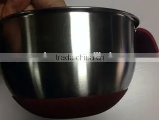 3pcs set Stainless Steel mixing bowl set with silicone