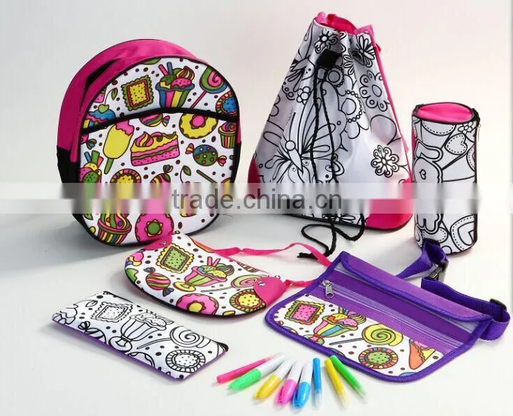 Hot Sale DIY Cheap Promotional Cosmentic Bag, Kids Drawing Bag