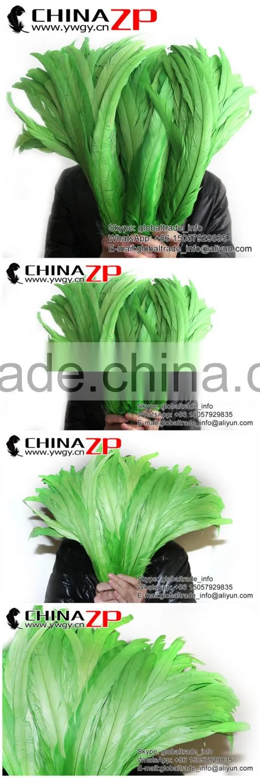 Leading Supplier CHINAZP Bulk Sale Cheap Colored Lime Green Chicken Fully Dyed Roosters Feathers