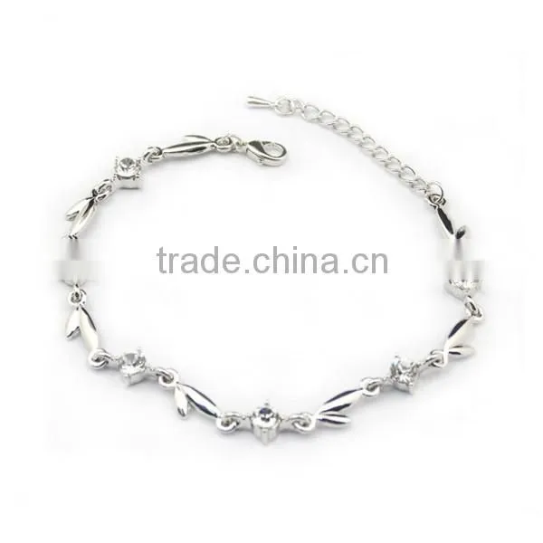 Yiwu Bracelet Wholesale Fashion Rhinestone Small Leaves Bracelets