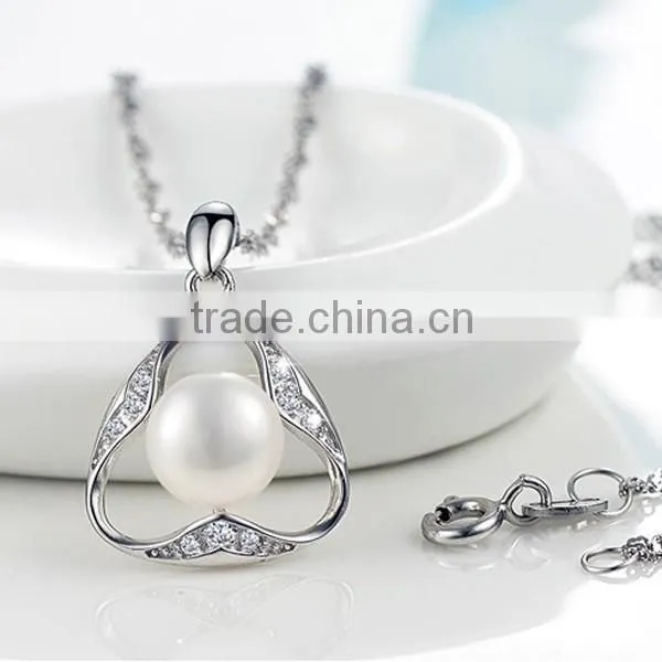 Newest Pearl Pendant 925 Sterling Silver Necklace 2016