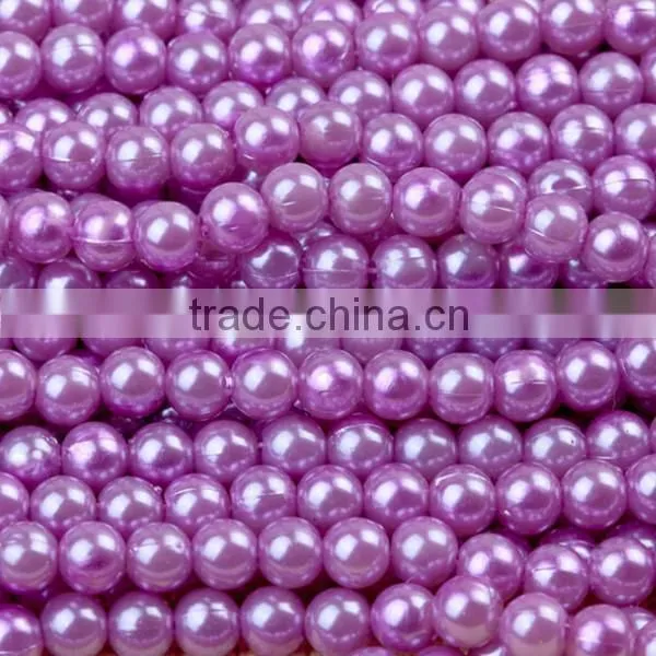 wholesale connecting 6mm immitation pearl ABS plastic round plastic beads chain for clothing and christmas decoration