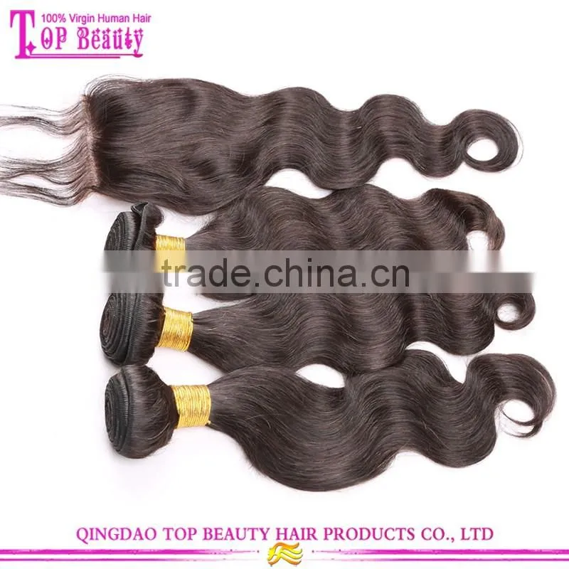 2016 fashion hair wholesale 6A grade natural color indian hair remy lace front closure with baby hair
