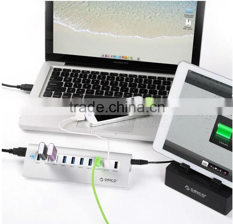 M3H73P mutil function aluminum usb 3.0 hub, multi-function usb hub+usb charger