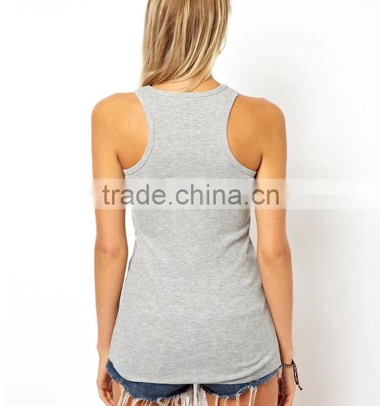china supplier 100% cotton rib jersey women y back gym vest clothing
