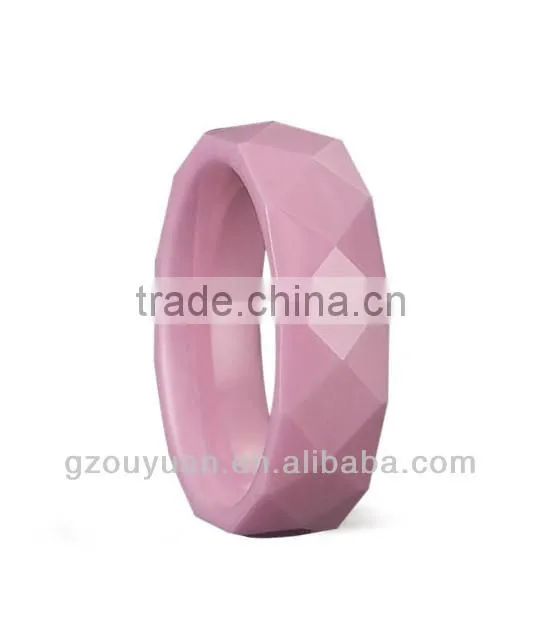 Classic Pink Ceramic Ring, Women's Pink Ceramic Ring