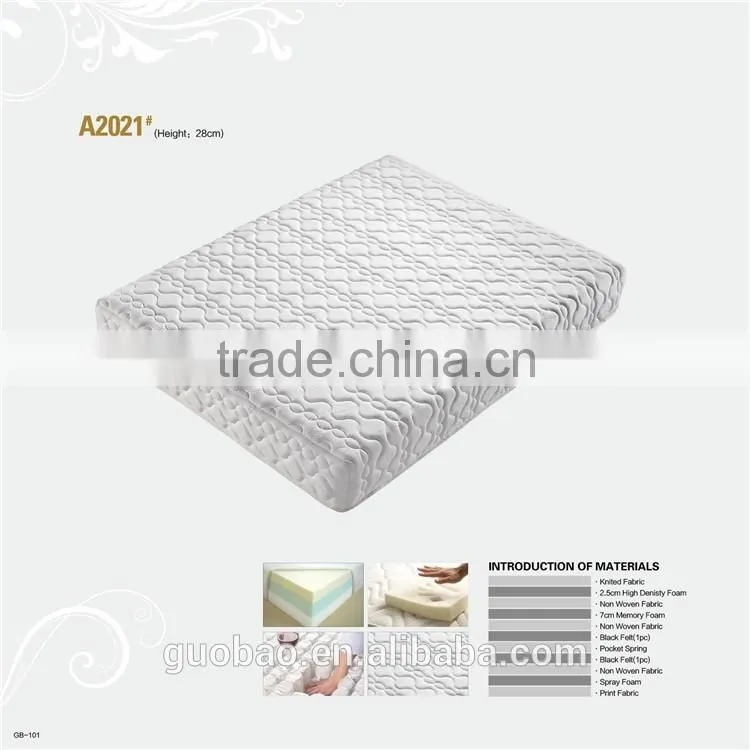 A2021 china mattress factory manufactory memory foam pocket spring bed mattress