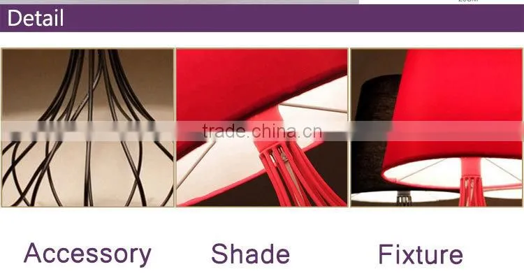Metal Wire Table Lamp Base fabric shade table lamp