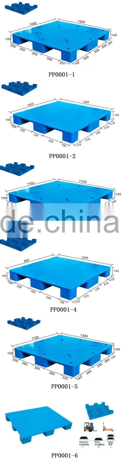 factory price pest-free lightweight rackable plastic pallet