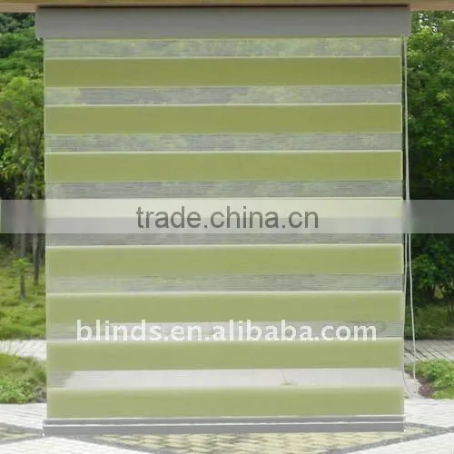 Green Color Polyester Sheer Blinds