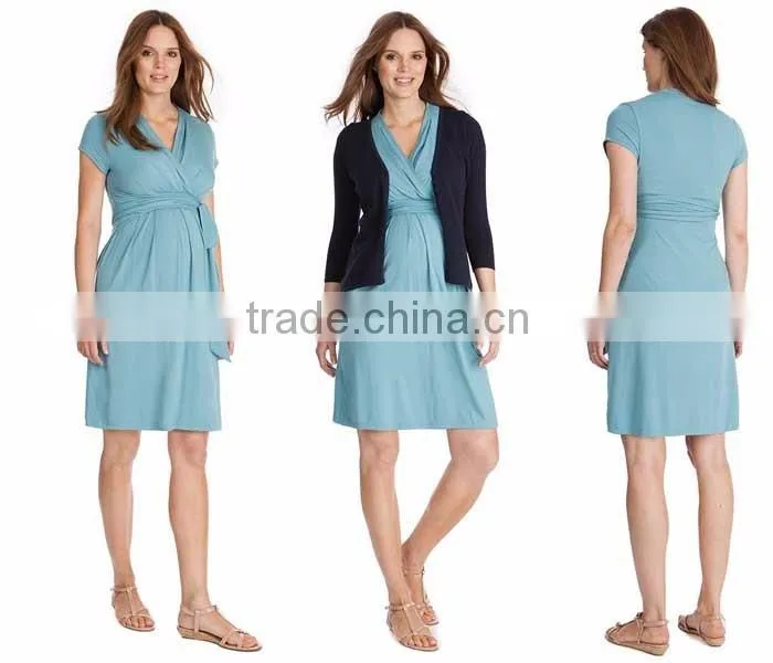 Spring summer new maternity breastfeeding rap one piece