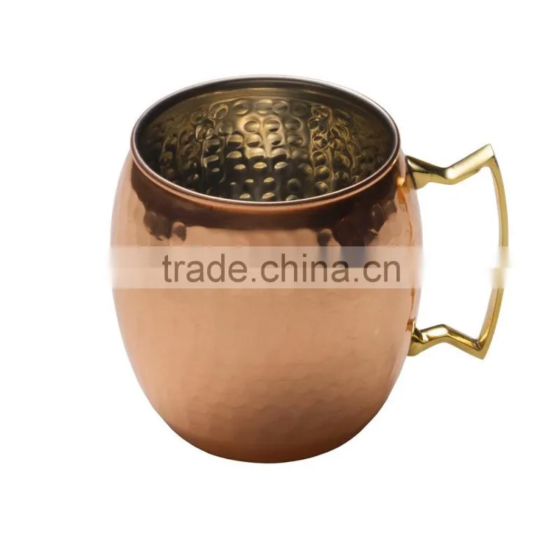 MOSCOW MULE/ BEAR MUGS/COPPER MUGS/SMOOTH PURE COPPER MUG WITH BRASS HANDLE & NICKLE LINED INSIDE