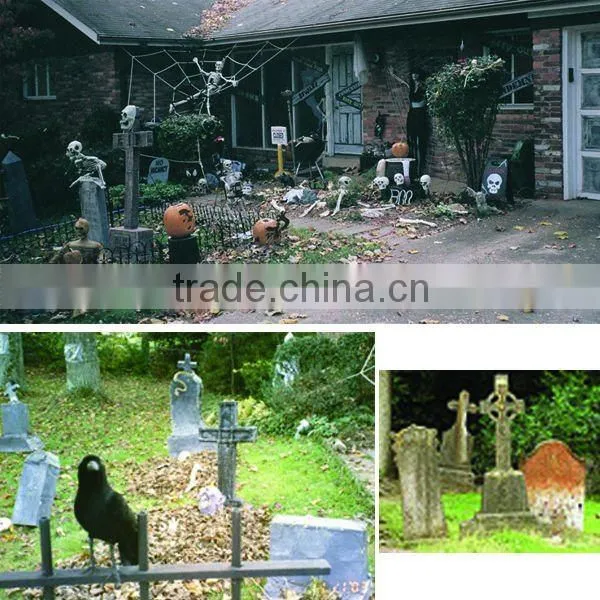 Halloween "Be Very Afraid" Lighted Tombstone Display - Lights/Sound