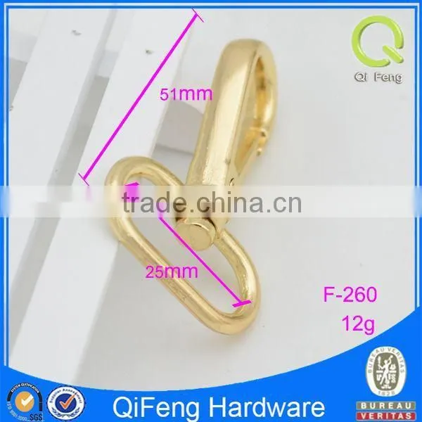 F-260 oval snap hook gold bag metal fittings swivel hook