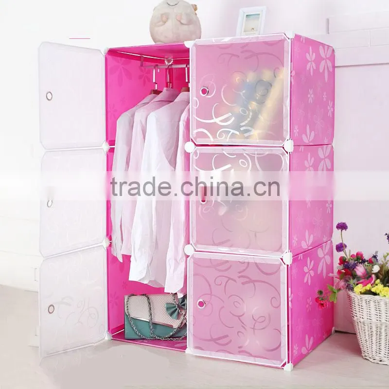 Modern Plastic Folding Bedroom Wardrobe Closet Hot Sale Design FH-AL0021-6