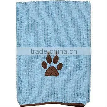 high water absorbent microfiber pet towel paw logo