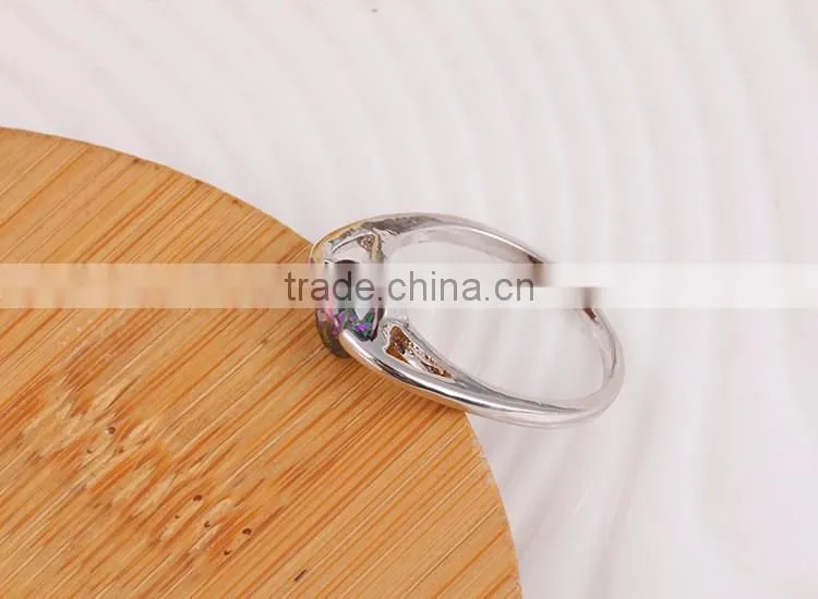 O rings 18k gold plated with color zircon gold ring
