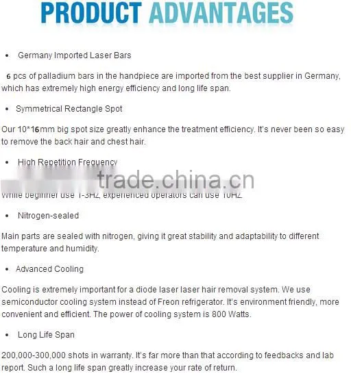 Painless 808nm portable diode laser hair removal machine for home use