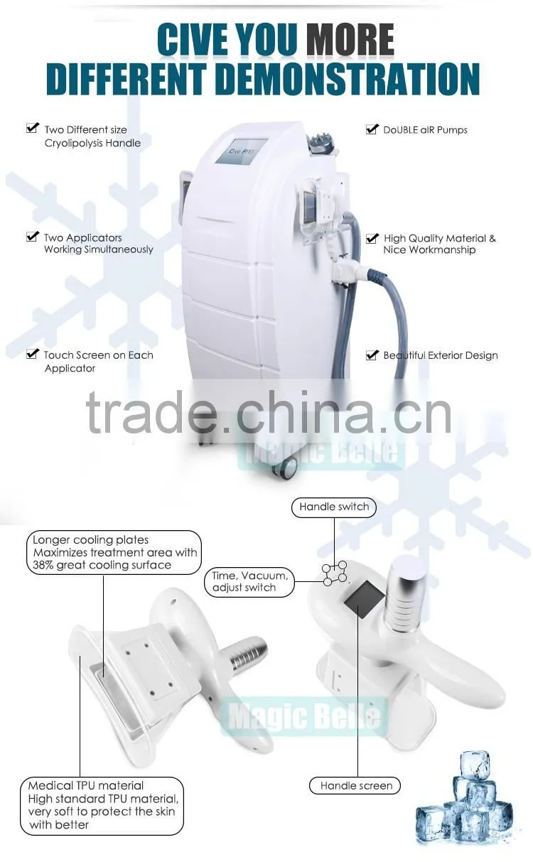 Cavitation Slimming Machine Fat Freezing Machine 2 Cryo Handles Cryolipolysis for Sale
