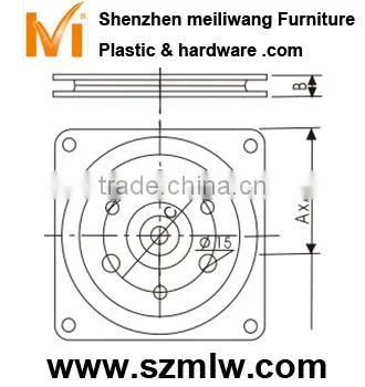 television revolve sliding base plate fitting