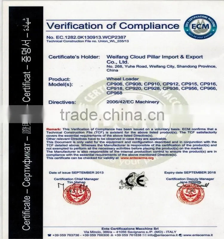 china best loader with free spare parts for sale