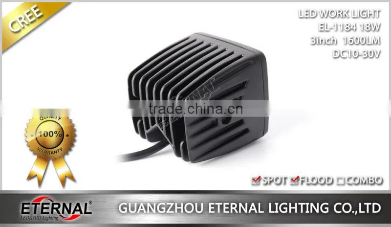 18W cube off-road fog light ATV motorcycle marine headlight dually pillar A spot led work light