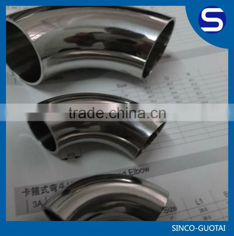 304 316 Sanitary coude inox echappement