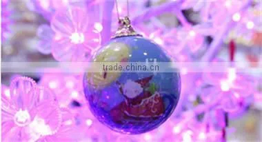 Different design and color christmas balls for christmas tree / 4 color printing christmas ball / LED plastic christmas ball
