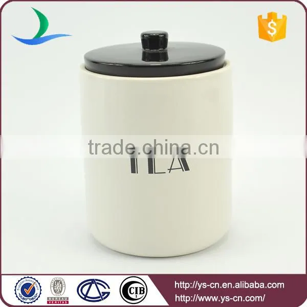 Wholesale modern style decal set of 5 ceramic kitchen canister sets