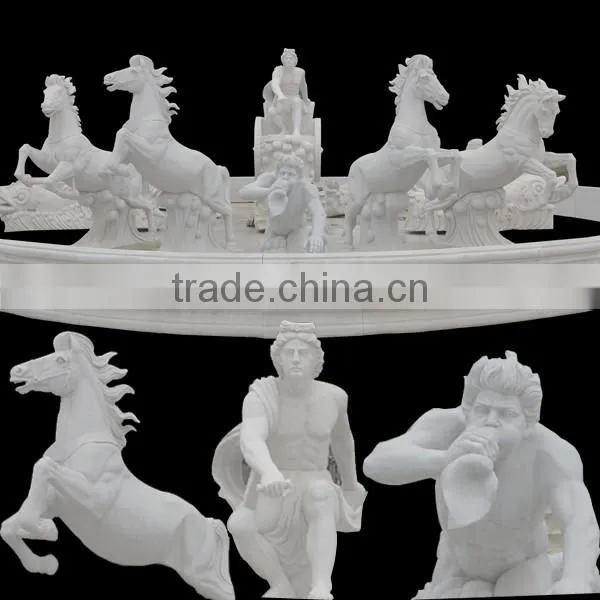 Large Outdoor Garden Stone Water Fountain with horse