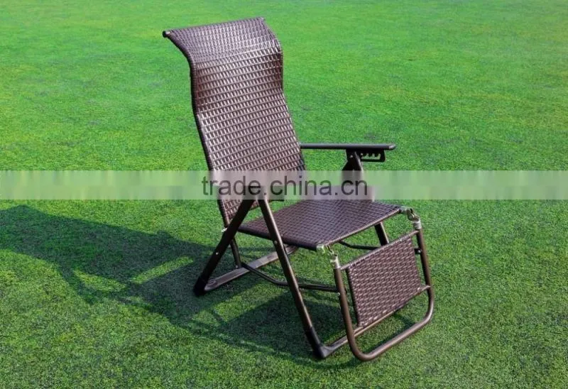 Rattan Zero Gravity Lounge Chair with Pillow and Cup Holder