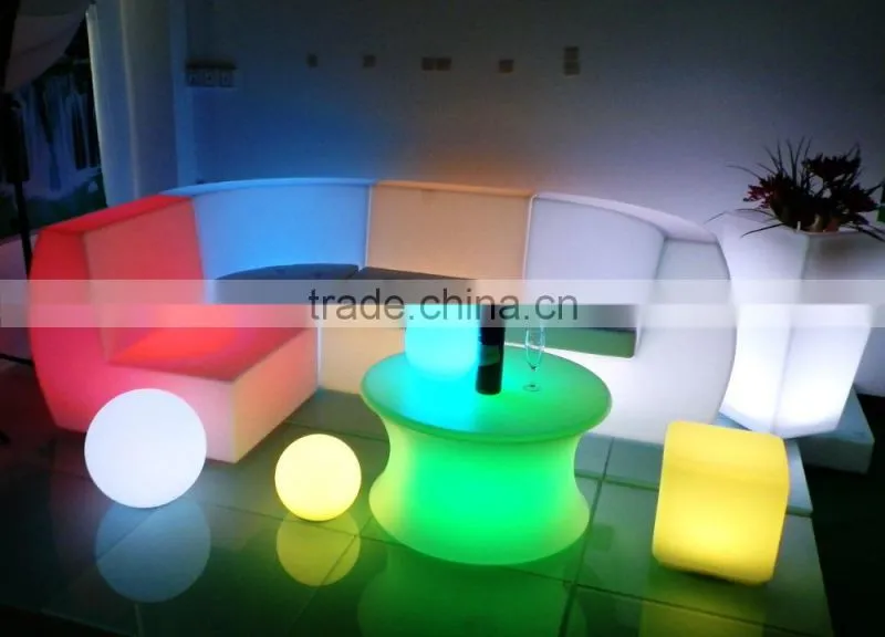 LED living room sofas light& bar lighting sofa with cushion