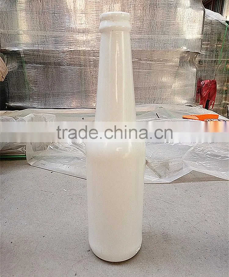 decorative glass beer bottle /beer glass bottle with 300 ML and white red blue , hot sale! customized logo.