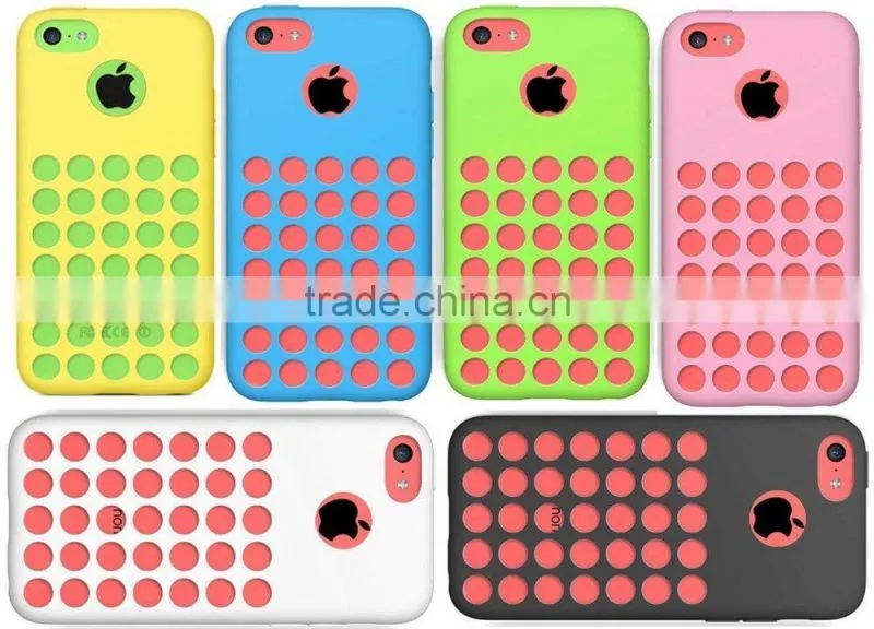 Unique Hole Design TPU Silicone Gel Case Cover Mobile Phone Housing for iPhone 5C