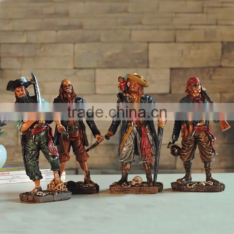 Halloween caribbean pirates with sword collection statue