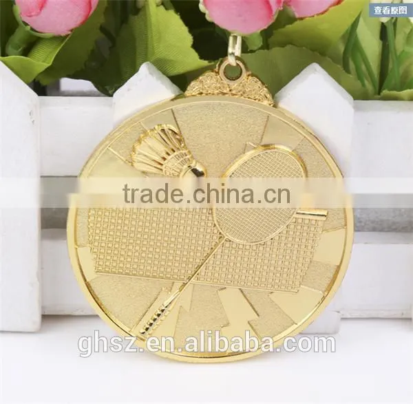hot sale zinc alloy badminton medal for wholesale