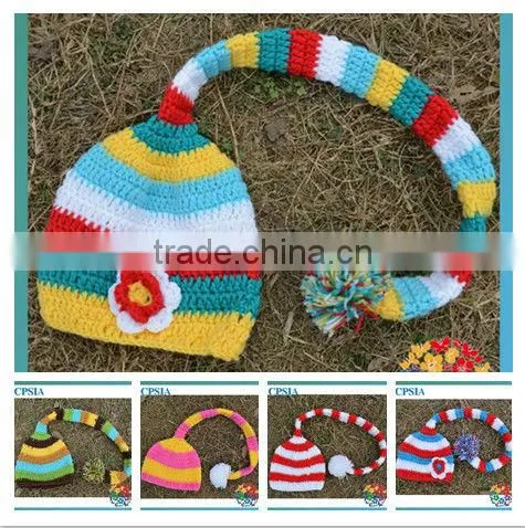 Crochet Hat Wholesale Jesters cap have 5 design Crochet Baby Cap