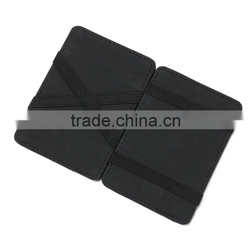 Magic wallet PU leather money clip with RFID-blocking in various designs