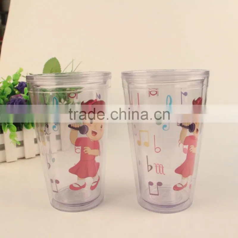 drinkware gift acrylic cup with insert 16 oz for promotional