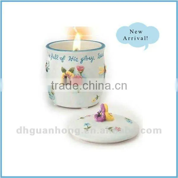 New arrival ceramic candle holder with lid