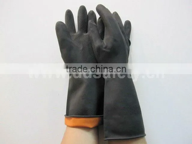 DDSAFETY Hot Sale Black Rubber Industry Gloves Working Gloves
